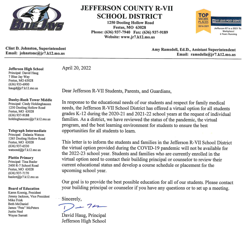 R-VII Virtual Letter 2022-23